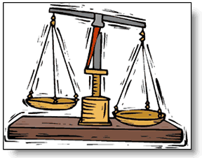 a balance scale: symbolizes evidence